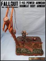 T-45 Power Armour and Dogmeat (Fallout) Custom Diorama / Playset