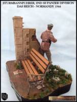 Sturmbannfuhrer (Major) 2nd SS Panzer Division Das Reich and Park Wall display (One:12 Collective) Custom Diorama / Playset