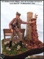 Sturmbannfuhrer (Major) 2nd SS Panzer Division Das Reich and Park Wall display (One:12 Collective) Custom Diorama / Playset