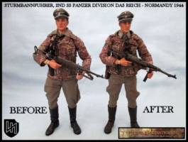 Sturmbannfuhrer (Major) 2nd SS Panzer Division Das Reich and Park Wall display (One:12 Collective) Custom Diorama / Playset