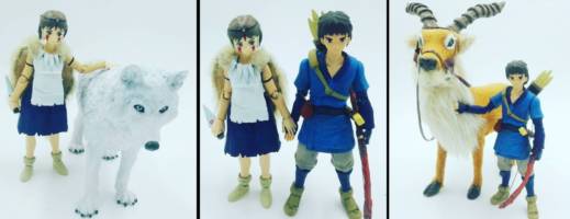 San with wolf-god and Ashitaka with Yakul from Princess Mononoke (Anime) Custom Action Figure