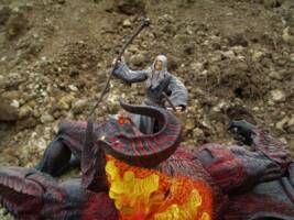 Balrog vs Gandalf, Neca figure, outdoor photo shoot. Fight on Caradras. (Lord of the Rings) Custom Action Figure