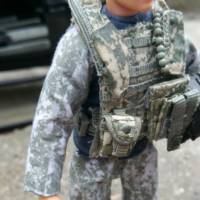 Madelman US Army Helicopter CREW Chief (Madelman) Custom Action Figure [Close up of Aircrew Vest.]