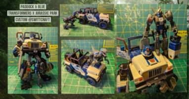 Paddock - Transformers x Jurassic World Custom OC Alternators Hound (Transformers) Custom Action Figure [Blue & Paddock]