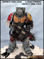 Space Wolves - Long Fang with Heavy Bolter (Warhammer) Custom Action Figure