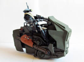 J8K-721 – Droid Bounty Hunter & Speeder Bike (Star Wars) Custom Action Figure [Full View Riding Bike]