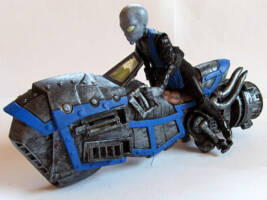 Melnat - Zeta Reticulan Bounty Hunter and Speeder Bike (Star Wars) Custom Action Figure [Riding Speeder Bike]