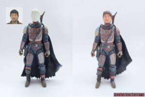 The Mandalorian Din Djarin unmasked (Star Wars) Custom Action Figure [The Mandalorian Din Djarin unmasked custom action figure before and after]