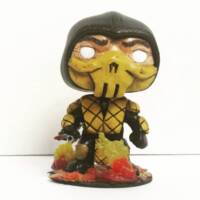 3 Mortal Kombat Ninjas (Scorpion, Sub Zero and Reptile) (Funko Pop!) Custom Action Figure [Scorpion]