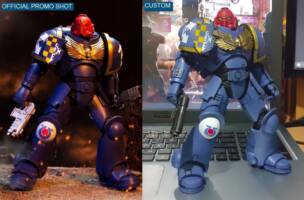 Custom Ultramarine Primaris Intercessor Sergeant (Warhammer) Custom Action Figure [Ankle articulation comparison]