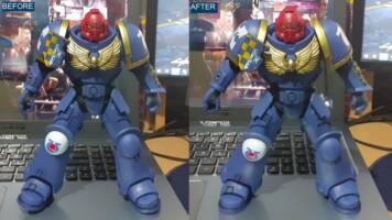 Custom Ultramarine Primaris Intercessor Sergeant (Warhammer) Custom Action Figure [Ankle articulation comparison 2]