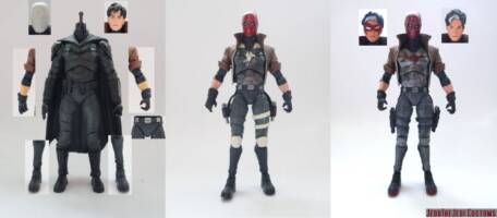 Red Hood (Batman - Arkham City) Custom Action Figure [Red Hood custom action figure before and after]