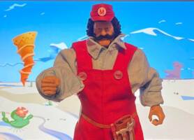Lou Albano as Mario (Super Mario Bros) Custom Action Figure [Do The Mario!]