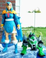 The Blue Falconress & Cyber Tooth (female Blue Falcon w/ cybernetic cat) (Space Ghost) Custom Action Figure