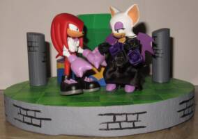 Knuckles and Rouge wedding cake topper (Sonic) Custom Diorama / Playset