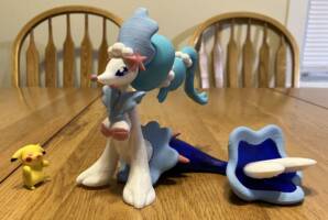 Sexy Primarina (Pokemon) Custom Action Figure [Primarina Figure scaled with heart-eyed Pikachu figure.]