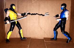 Scorpion and Sub Zero (Mortal Kombat) Custom Action Figure ['GET OVER HERE!']