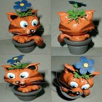 Potted Cat (Misc) Custom Miniature / Figurine