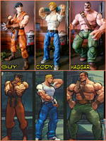 Guy, Cody and Mike Haggar (Final Fight) Custom Action Figure