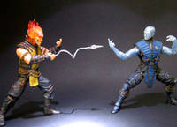 Scorpion Ghost Rider Vs. Sub-Zero Iceman (Amalgam) Custom Action Figure