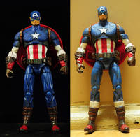 Captain America (concept) *update* (Marvel Universe) Custom Action Figure [Before and After]