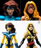 Miss Marvel and Jean Grey (repainted face) (Marvel Legends) Custom Action Figure