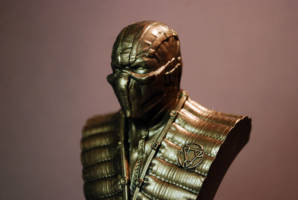 Custom Sculpted Sub-zero Mortal Kombat X inspired Faux Bronze Bust (Mortal Kombat) Custom Statue / Bust