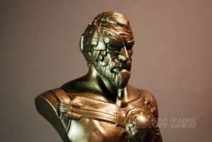 Custom Sculpted Kano Mortal Kombat X inspired Faux Bronze Bust (Mortal Kombat) Custom Statue / Bust