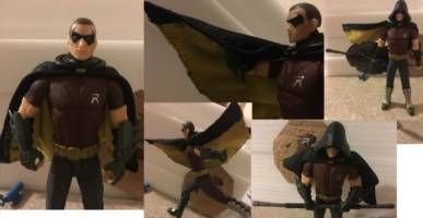 Robin Arkham City (Batman - Arkham City) Custom Action Figure [Dynamic uh posing and the screen shot profile pic bottom right of Robin]