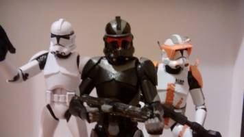 Utapau Shadow Trooper (Phase 1 & 2) (Star Wars) Custom Action Figure [Shot with a regular phase 2 clone trooper and Commander Cody]