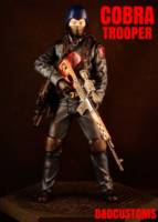 COBRA BLACK MASK RED logo MALE TROOPER 6" 1:12TH SCALE (G.I. Joe) Custom Action Figure [CUSTOM GI JOE COBRA TROOPER STYLE 6]