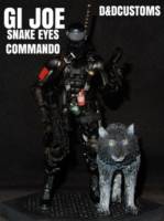 GI JOE SNAKE EYES Commando & Timber v2 6" 1:12th Scale (G.I. Joe) Custom Action Figure [CUSTOM GI JOE SNAKE EYES COMMANDO WITH TIMBER STYLE 6" INCH 1:12th SCALE ACTION FIGURE BLACK SERIES MARVEL LEGENDS style]