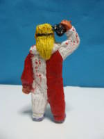 Blond Halloween Slasher Girl,MM2b(Figurine) (Clowns) Custom Miniature / Figurine [Blond Slasher Girl,back view]