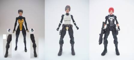 Punisher Rachel Cole-Alves (Marvel Legends) Custom Action Figure [Rachel Cole-Alves Punisher custom figure before and after]