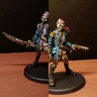 Skeleton Pirate (Original) Custom Miniature / Figurine [Close-up of the weapons(Love the rusty sword)]