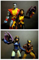 Kitty Pryde - Two Costumes (Marvel Universe) Custom Action Figure [With Peter and Logan... and Lockheed !]