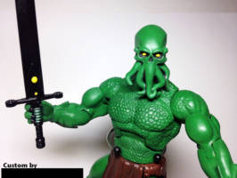 CTHU-LOO, MOTUC-style Cthulhu with its  sword, "DARK AEONS" (Masters of the Universe) Custom Action Figure
