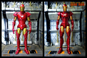 Extremis Iron Man (Repaint) (Marvel Legends) Custom Action Figure [extremis ironman repaint comparison pic 2]
