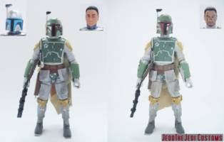 Unmasked Boba Fett (Star Wars) Custom Action Figure [Boba Fett unmasked custom action figure before and after]