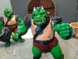 Klumm and Gart  ' Gamorrean guards ' (Star Wars) Custom Action Figure [Gart]