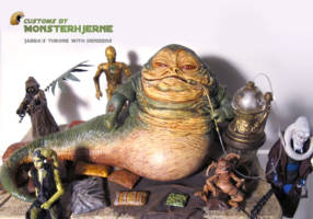Jabba's Throne with Denizens (Star Wars) Custom Action Figure [Custom Jabba the hutt Throne repaint Monsterhjerne]