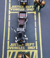 Justice Dept BIKE BAY based on Chris Weston Artwork. (Judge Dredd) Custom Diorama / Playset