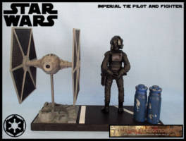 Tie pilot and Fighter (Star Wars) Custom Diorama / Playset