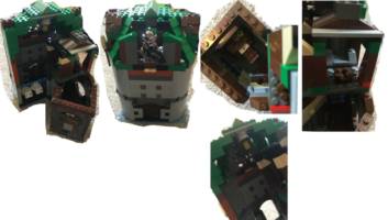 Lego Hogwarts playset and Slytherin building (Harry Potter) Custom Diorama / Playset