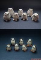Porgs (Star Wars) Custom Miniature / Figurine [custom Porgs before and after]