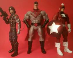 Red Son Superman (DC Universe) Custom Action Figure [WITH MARVEL'S SOVIET AGENTS: WINTER SOLDIER AND RED GUARDIAN]
