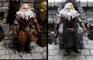 Master Dwarven Craftsman Telchar with Dragon Forge (Lord of the Rings) Custom Action Figure [Telchar without and with Blacksmith Apron]