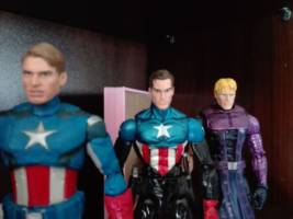 Custom Painted Marvel Legends Heads (Marvel Legends) Custom Action Figure [Chris Evans Cap, Bucky Barnes, Clint Barton]