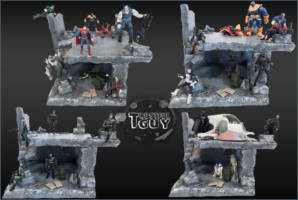 Custom War Distressed Building - TG-D001 (Marvel Universe) Custom Diorama / Playset