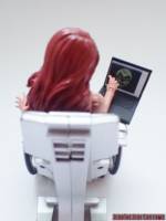 Barbara Gordon Oracle (Batman) Custom Action Figure [Barbara Gordon Oracle custom action figure laptop monitor closeup]